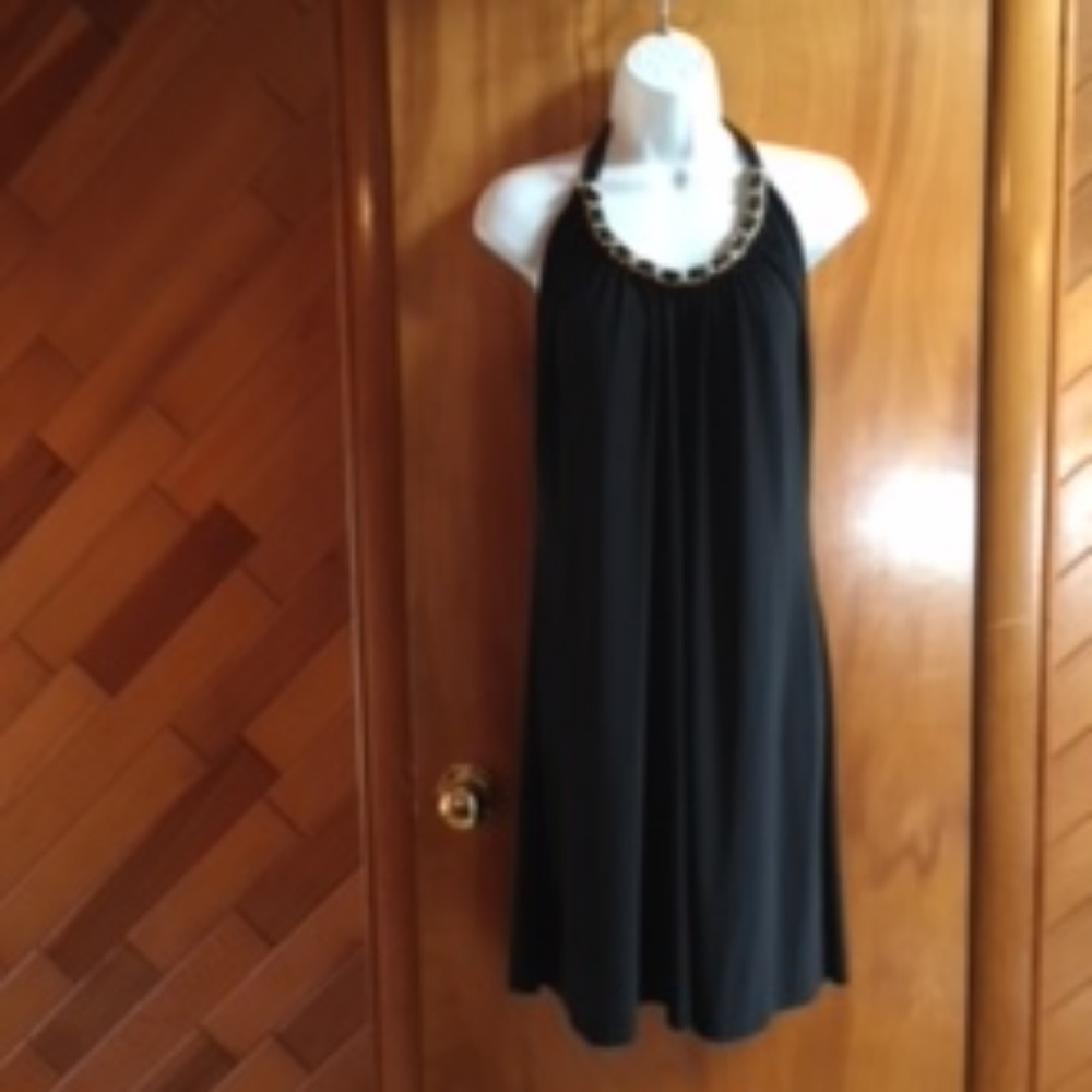 Cache -  Black Halter Dress   Size Medium